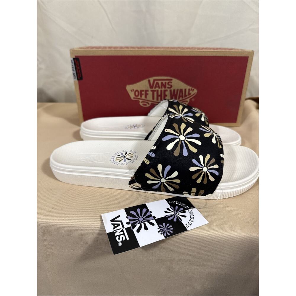 Vans Womens La Costa Slide On Divine Floral Marshmallow Sandals Sz 10 Skater - Picture 2 of 8